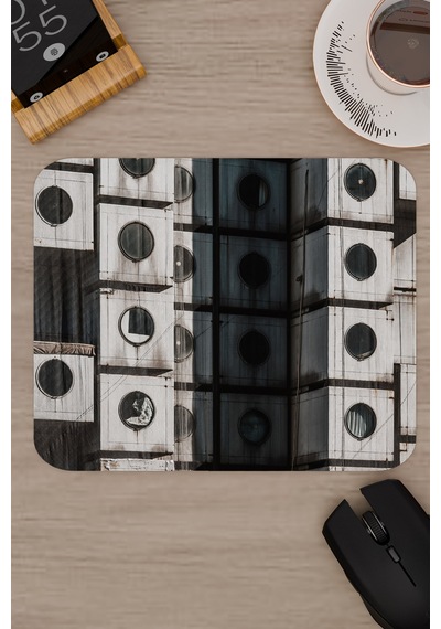 Brütalist Tarz Kaymaz Dikişli Kauçuk Oyuncu Mousepad V1 - 22x18 Gaming Mouse Pad Fare Altlığı