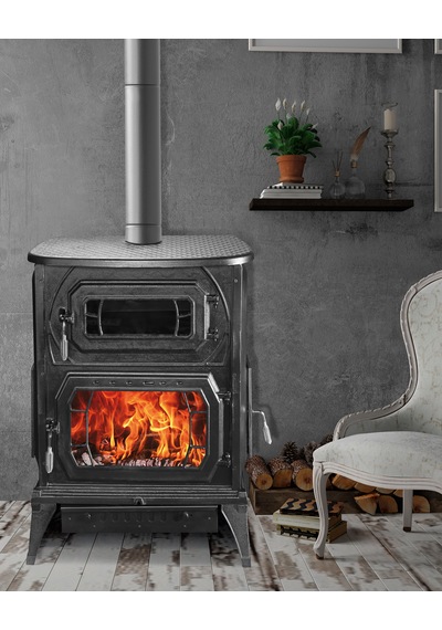Geniş Camlı Odun Ve Pelet Şömine Sobası - 8 Kw, Fırınlı Odunlu Soba, Pelet Soba Sm26