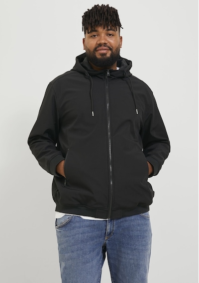 Jack & Jones Büyük Beden Kapüşonlu Ceket - Basic 12236331 Black Siyah