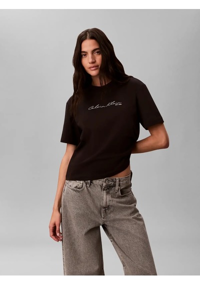 Calvin Klein Ss Graphıc Boxy Tee, Ub1, Xxs Siyah Kadın T-shirt