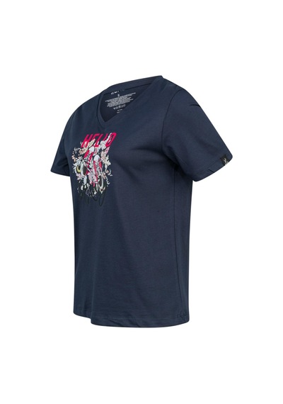 2as Alone Baskılı V Yaka Kadın T-shirt 402 Lacivert