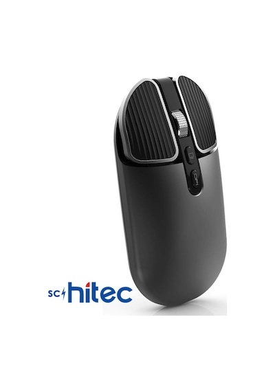 Schitec M203 Çift Modlu Taşınabilir Optik Kablosuz 2.4ghz Ve Bluetooth Bağlantılı Süper Sessiz Mouse Siyah 5g