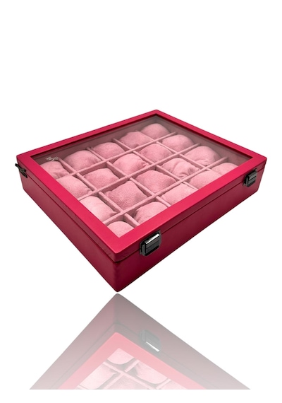 Diji 20'li Saat Kutusu Saat Çantası Pembe İçi Pembe Pembe Yastıkl