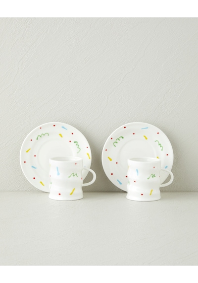 English Home Confella New Bone China 4 Parça 2 Kişilik Kahve Fincan Takımı 100 Ml Renkli Çok Renkli