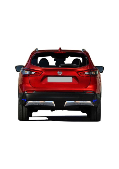 S-Dizayn  Nissan Qashqai Krom Arka Difüzör 2 Prç. 2017-2021