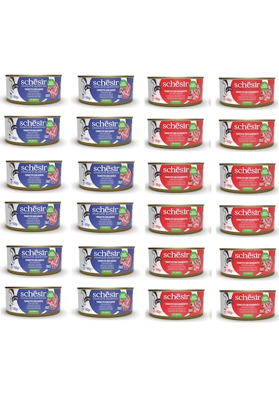 Schesir 2 Çeşit Karma Tam Ve Dengeli Kedi Konserve Jöleli 140 Gr. X 24 Adet
