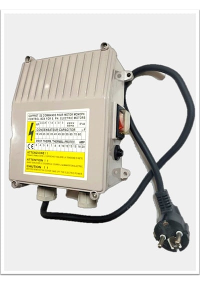 3 Hp 220v Monofaze Dalgıç Pompa Çalıştırma Ve Koruma Panosu - Fişli