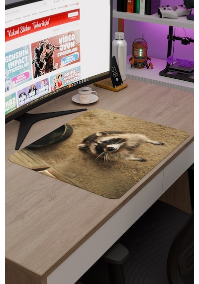 Rakun Kaymaz Dikişli Kauçuk Oyuncu Mousepad V1 - 48x40 Xl Gaming Mouse Pad Fare Altlığı