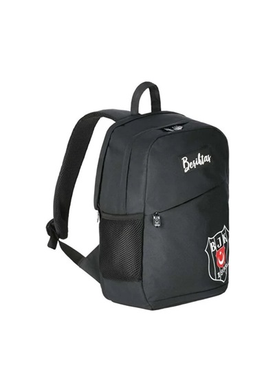 Me Çanta Beşiktaş Lisanslıgümüş Logo Detaylı Comfort Sırt Çantası Siyah