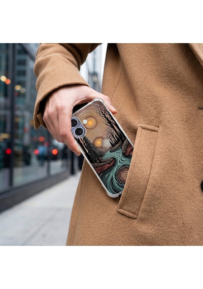 Printify Tecno Spark7t İle Uyumlu Simya Serisi Girdaplar Tasarımlı Uv Baskılı Köşe Korumalı Antişok Kılıf Şeffaf