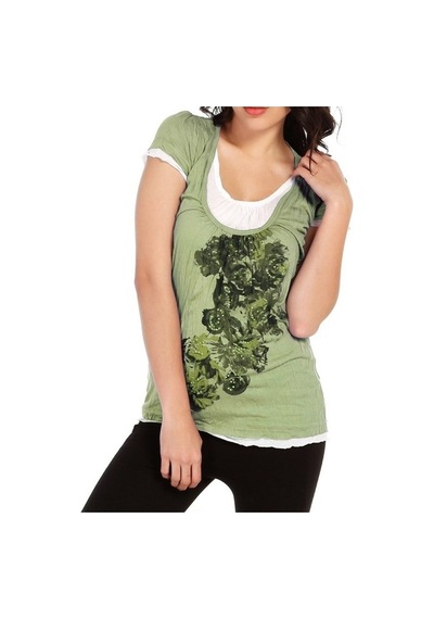 Bulalgiy Kadın Kiwi Trend T-Shirt - Bga106702 Yeşil