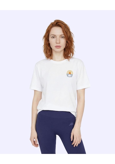 Kappa Logo Edessa Kadın Beyaz Regular Tişört