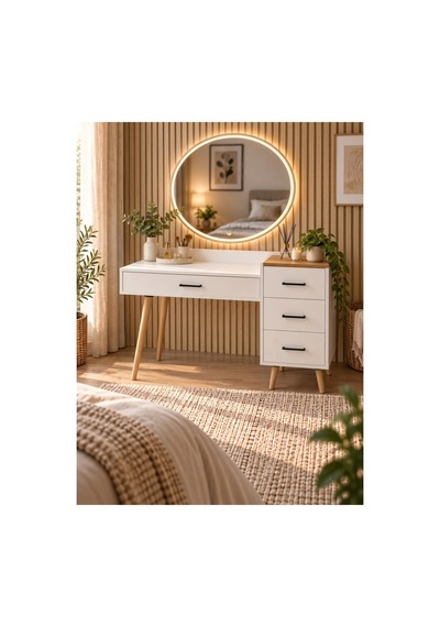 Nilsu Çekmeceli Ahşap Ayaklı Makyaj Masası Beyaz- Atlantik Çam- 120x90 Cm Çok Renkli - 931105064 Çok Renkli Nilsu Çekmeceli Ahşap Ayaklı Makyaj Masası Beyaz- Atlantik Çam- 120x90 Cm Çok Renkli - 931105064 Çok Renkli