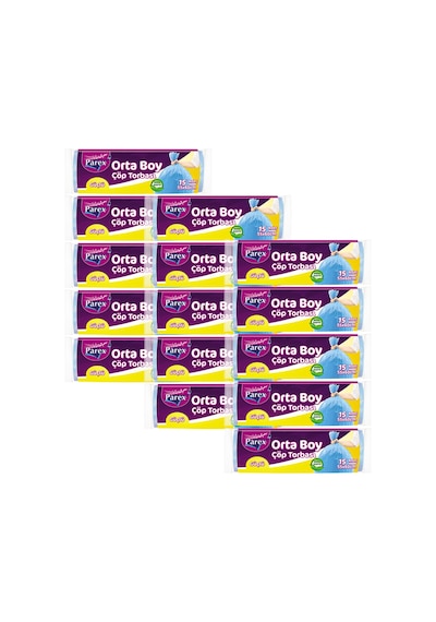 Güçlü Çöp Torbası Orta Boy 15'li 55 X 60 Cm 15 Paket