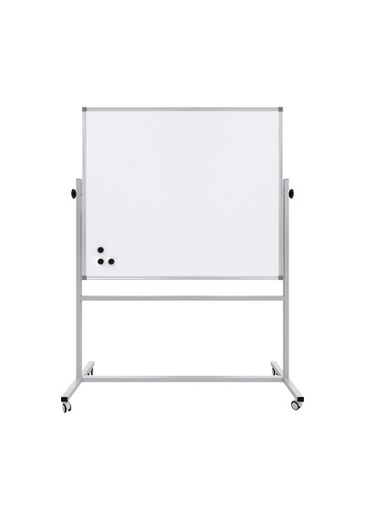 120x140 Cm Mıknatıs Yüzey 360 Dönerli Ayaklı Çift Taraflı Tekerlekli Mobil Yazı Tahtası-pan571 Beyaz