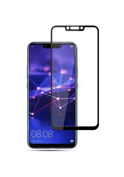 Mate 20 Lite Full Glue Tempered Full Cam Ekran Koruyucu Siyah