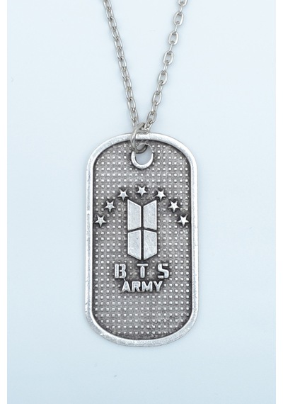 Bts Army Künye Düz Zincir Kolye Gümüş