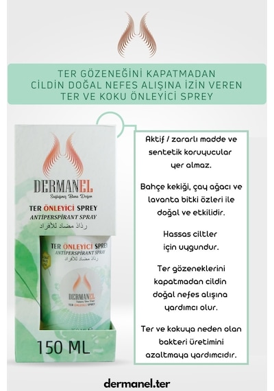 Dermanel Leke Karşıtı Güneş Kremi 50 ML + Dermanel Ter Önleyici Sprey 150 ML