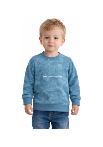 Baglan Erkek Çocuk Önü Baskılı Sweatshirt Bgl-st05244 Mavi