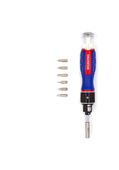 Workpro Wp221069 6-ın-1 Profesyonel Cr-v Cırcırlı Manyetik Tornavida Seti Fr Wp221069
