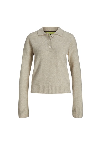 Jack & Jones Kadin Uzun Kollu Polo Triko - Catalina - 12280282 Fog
