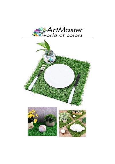 Yapay Çim 20x30 Cm 5 Adet A4 Boyutunda Dekoratif Maket Çim Yapay Çim Halı Teraryum Suni Çim Diğer