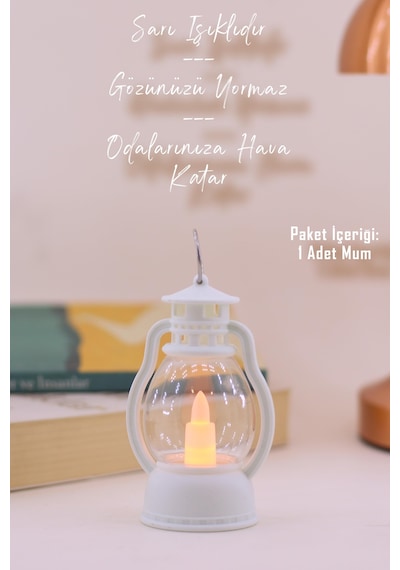 Led Mum Mini Kamp Tipi Pil Dahil Dumansız Alev Ledli Yapay Dekoratif Mum Dekor Işığı Beyaz Pt430 Beyaz