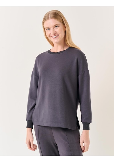 Jimmy Key Antrasit Bisiklet Yaka Uzun Kollu Oversize Sweatshirt Antrasit