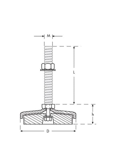 Krom Tezgah Tamponu M20x150 Çap160