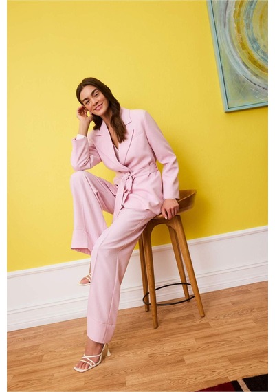 Defacto Regular Fıt Ceket Yaka Blazer Ceket H0851ax26smpn69 Pembe-pn69
