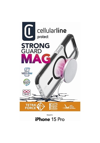 Cellularline Apple Uyumlu iPhone 15 Pro Tetra Force Ultra Koruma Magsafe Telefon Kılıfı
