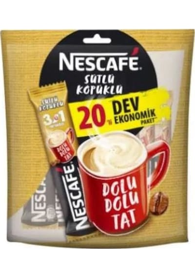 Nescafe 3 ü 1 Arada Sütlü Köpüklü Kahve 20 x 17.4 G
