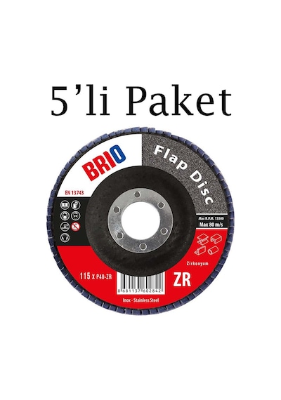 Brio Flap Disk 115xp40 Zr 5'li Paket
