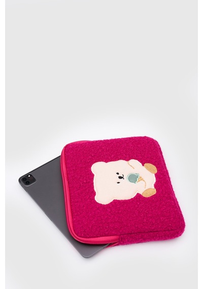 Mussen Teddy Bear Tablet Kılıfı 10 & 11 İnç Uyumlu Fuşya