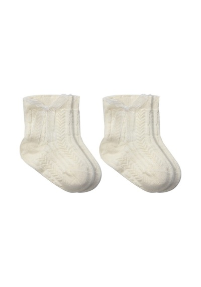 Erturkstore Fiyonklu Penye Soket Çorap 2li 10150 Naturel Çok Renkli
