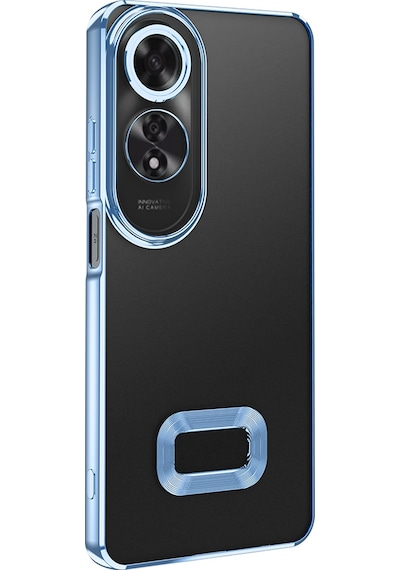 Oppo A60 Kılıf Kamera Korumalı Logo Gösteren Zore Omega Kapak Siyah