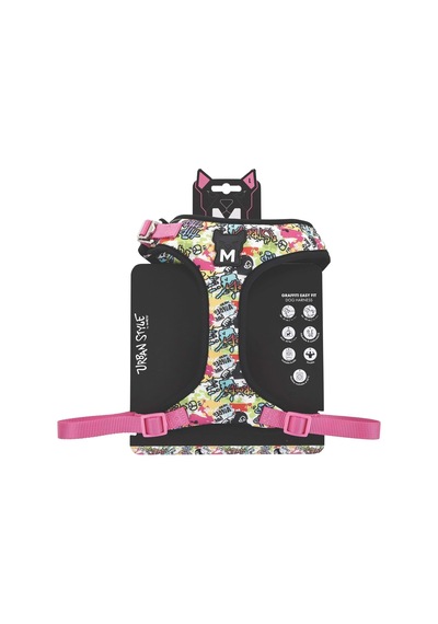 M-pets Urban Style Graffıtı Easy Fit Köpek Göğüs Tasması L Çok Renkli