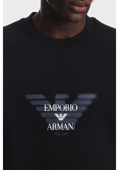 Emporio Armani Pamuklu Yuvarlak Yaka Sweat Erkek Sweat Em007315 Af10013 Uc001 Siyah