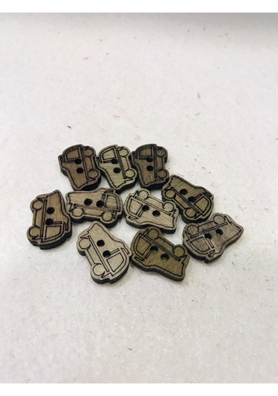 Ahşap Bebek Düğmesi 6 Adet 1,5 Cm / Kahve