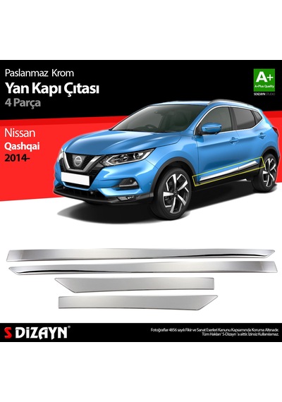 S-Dizayn Nissan Qashqai Krom Yan Kapı Çıtası 4 Prç 2014-2021