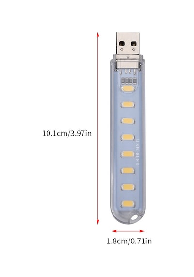 Taşınabilir Mini USB 8 LED GünIşığı Lamba 5730 SMD Kamp Stick Led