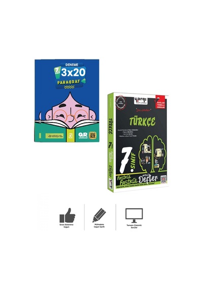 7.sınıf Türkçe Fasikül Fasikül Akıllı Defter + Paragraf Deneme Bigelio+yargı