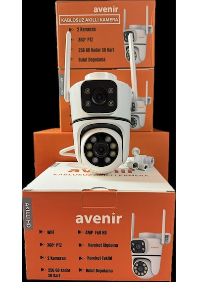 Avenir Av-S301 Kablosuz Akıllı Kamera WİFİ 4MP FULL HD Hareket Algılama ve Takibi 256GB SD Kart