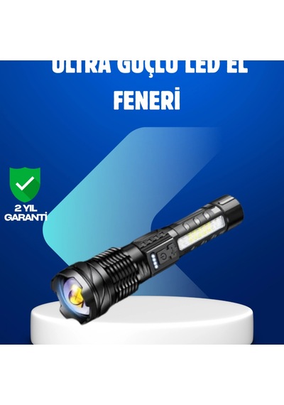 Şarj Edilebilir Led El Feneri Ana Led Ve Yan Cob Işık Çok Modlu Aydınlatma