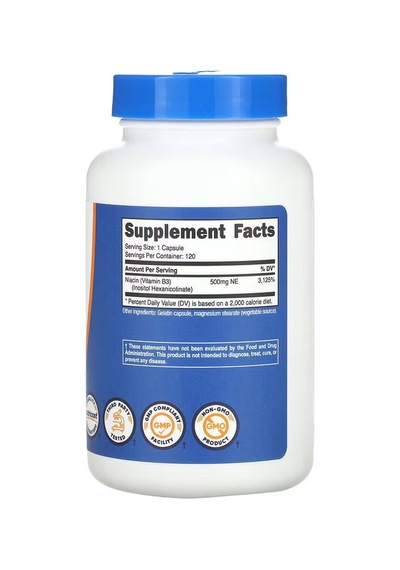 Nutricost Vitamin B3 Niacin Flush-free 500 Mg 120 Capsules