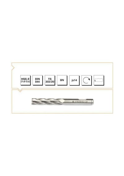 Mte Hsse Dın 844/bn Parmak Freze 10 Mm Uzun