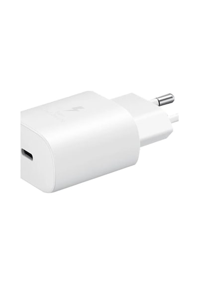 Samsung Uyumlu EP-TA800N Type-C 25W Kablosuz Hızlı Şarj Adaptörü Beyaz