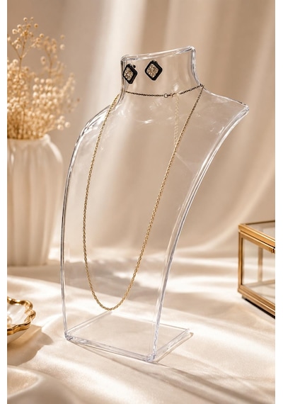 Kolye Standı Akrilik -takı Teşhir Ve Saklama Standı Şeffaf 19x30 Cm