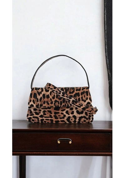 Glemix Kate Leopar Çapraz Askılı Kadın E L Ve Omuz Çantası Leopar