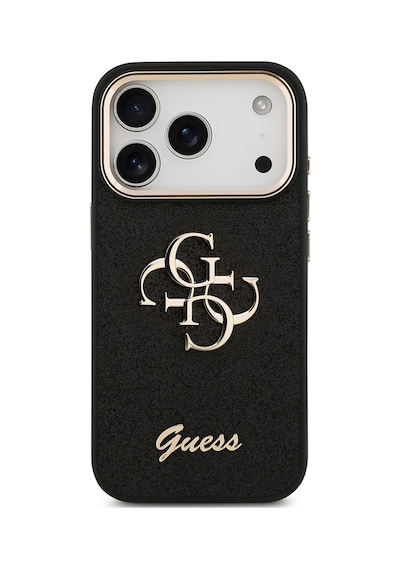 Apple Uyumlu iPhone 17 Pro Kılıf Guess Lisanslı 4g Büyük Metal Logolu Glitter Kapak Siyah Siyah